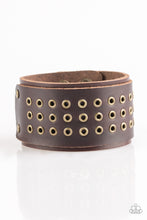 Load image into Gallery viewer, Paparazzi Road Rage Men&#39;s Urban Wide Leather Brown Bracelet
