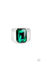 Load image into Gallery viewer, Paparazzi Scholar Men&#39;s Ring with Colorful Emerald Cut - Choose from Blue, Green, Red colors
