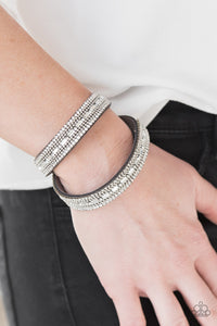 Paparazzi Shimmer and Seas - Silver Double Wrap Bracelet