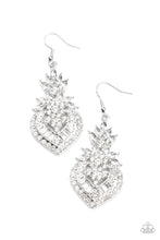 Load image into Gallery viewer, Paparazzi - Royal Hustle - White Rhinestone Earrings
