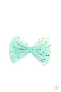 Paparazzi - Twinkly Tulle - Green Hair Clip