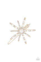 Load image into Gallery viewer, Paparazzi - Leading Luminary - Gold Rhinestone and Pearl Hair Clip
