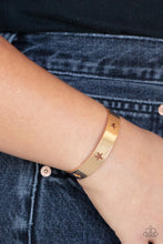 Load image into Gallery viewer, American Girl Glamour - Gold Star Bangle Bracelet - Paparazzi
