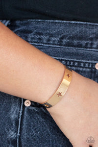 American Girl Glamour - Gold Star Bangle Bracelet - Paparazzi