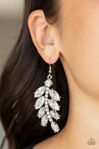 Paparazzi - Ice Garden Gala - White Rhinestone Earrings - LOP Dec 2021