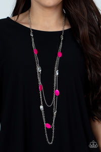 Barefoot and Beachbound - Long Pink Necklace - Paparazzi