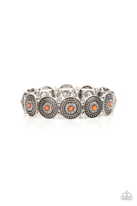 Granada Garden Party - Orange Stretch Bracelet - Paparazzi