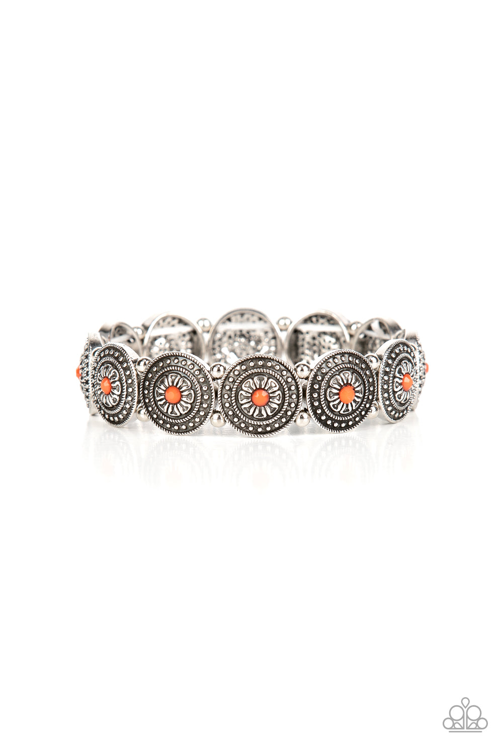 Granada Garden Party - Orange Stretch Bracelet - Paparazzi