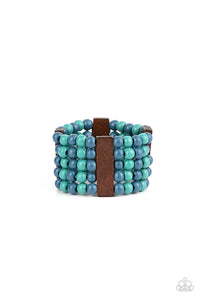 Paparazzi - Island Soul - Blue Wood Bracelet