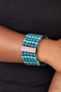 Paparazzi - Island Soul - Blue Wood Bracelet