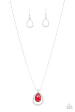 Load image into Gallery viewer, Gorgeously Glimmering - Red Teardrop Gem Necklace - Paparazzi
