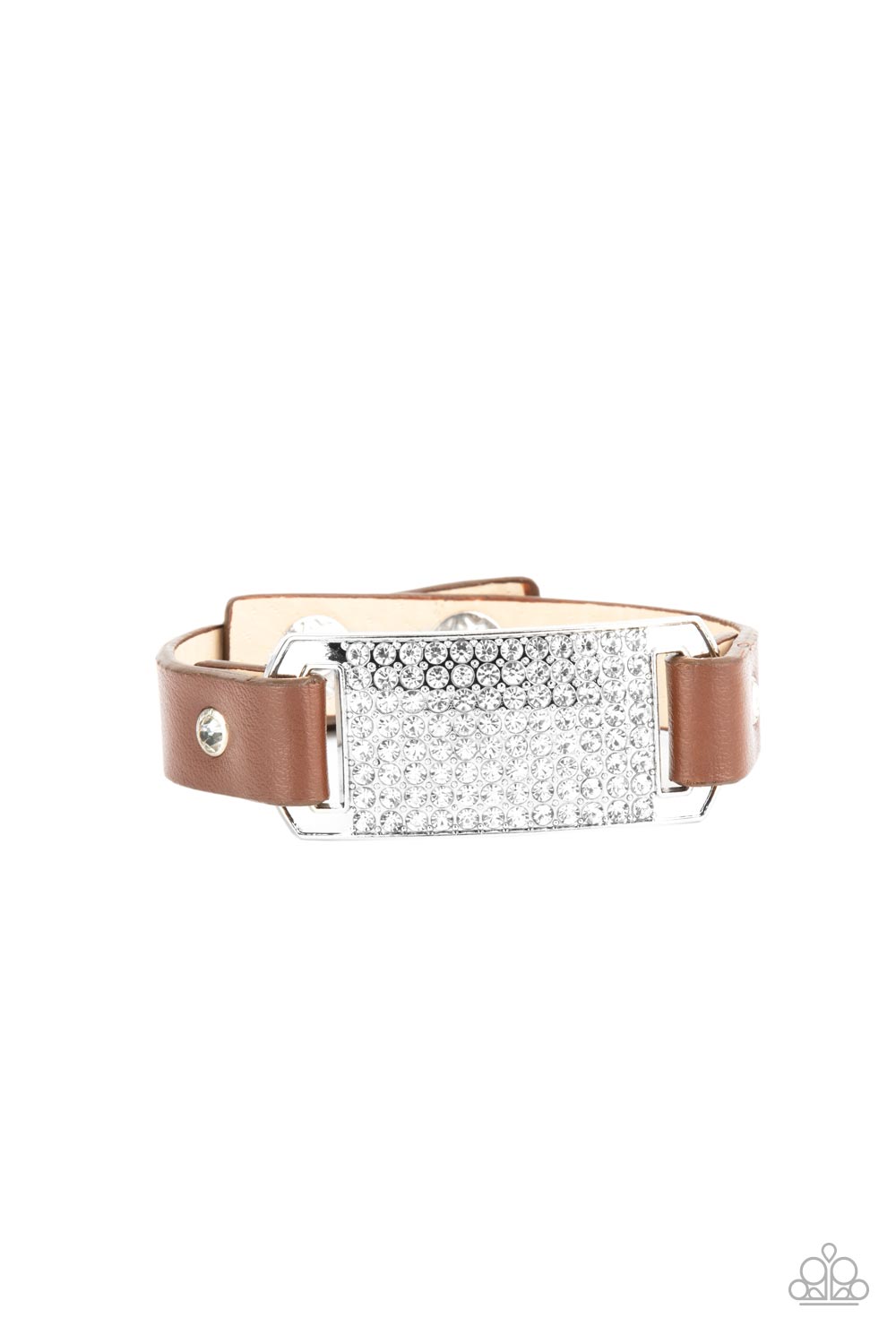 Urban Rivalry - Brown Rhinestone Wrap Bracelet - Paparazzi