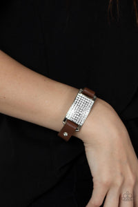 Urban Rivalry - Brown Rhinestone Wrap Bracelet - Paparazzi