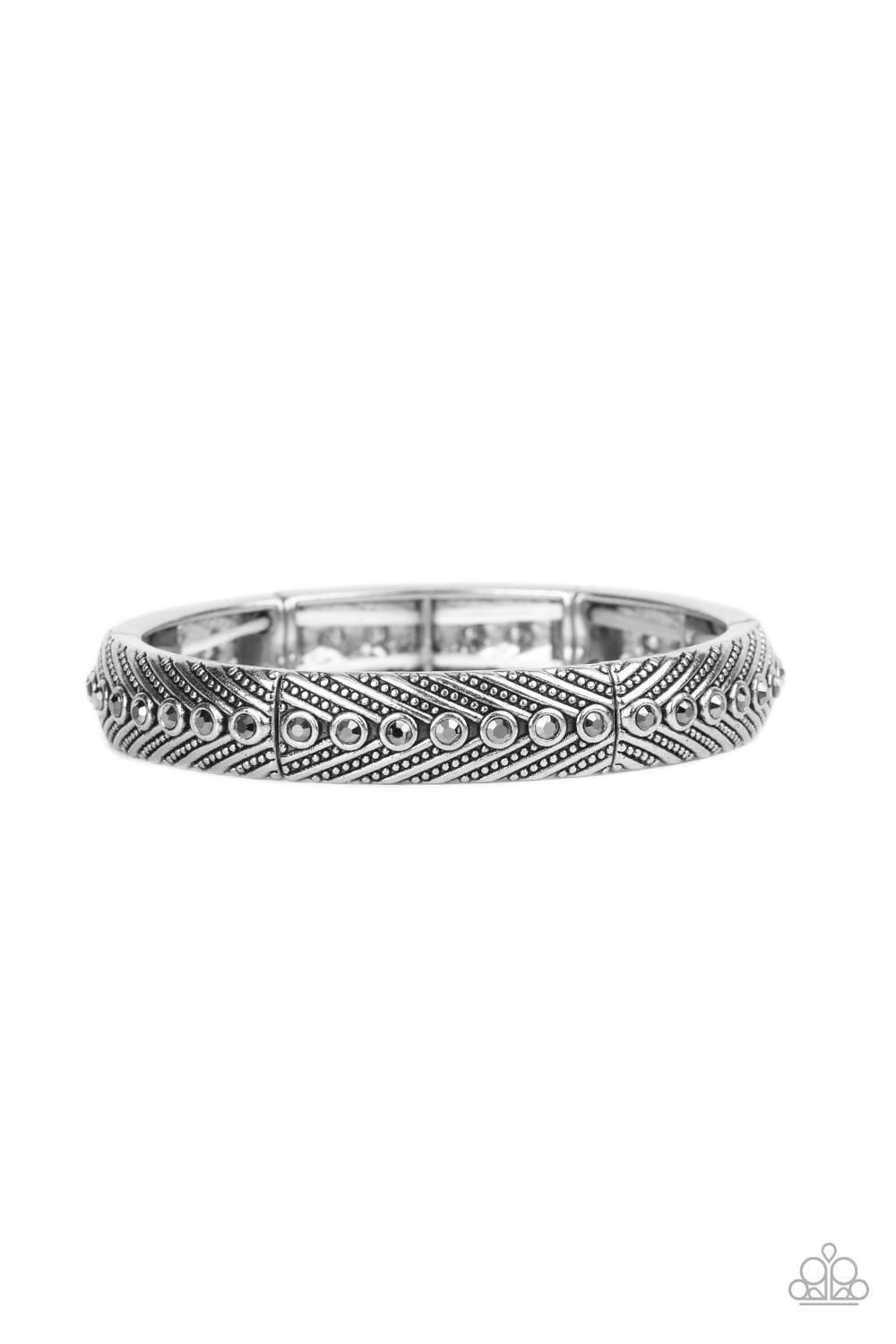 Risk-Taking Twinkle - Silver Bangle Bracelet - Paparazzi