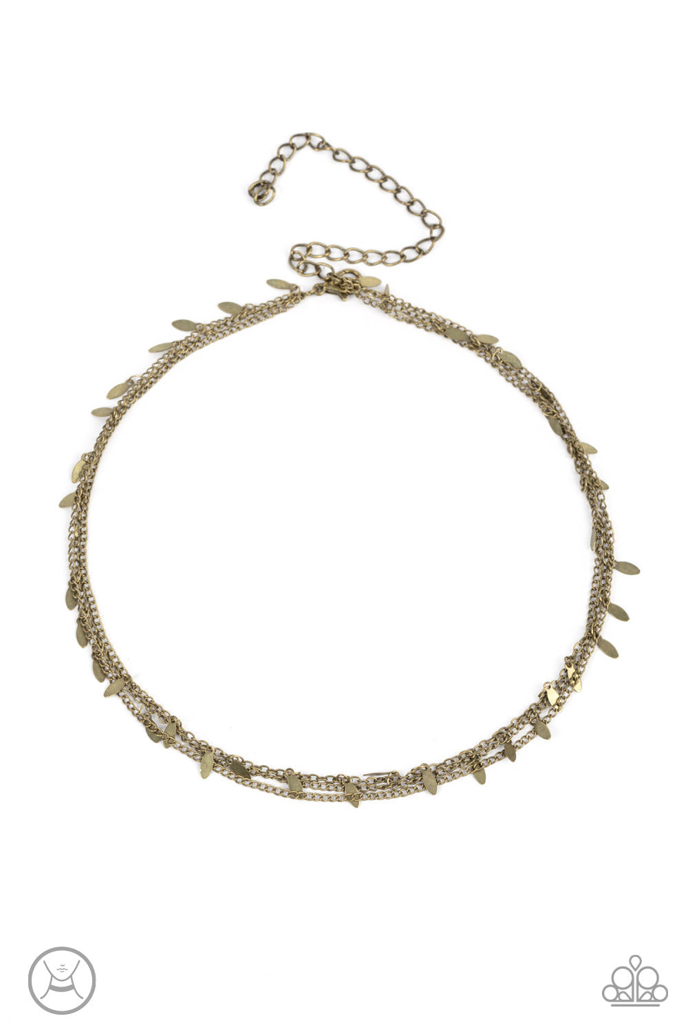 Monochromatic Magic - Brass Choker Necklace - Paparazzi