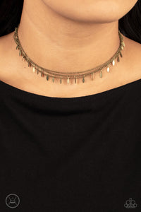 Monochromatic Magic - Brass Choker Necklace - Paparazzi