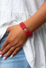 Load image into Gallery viewer, Lusting for Wanderlust - Red Suede Snap Bracelet - Paparazzi
