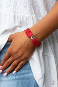 Lusting for Wanderlust - Red Suede Snap Bracelet - Paparazzi