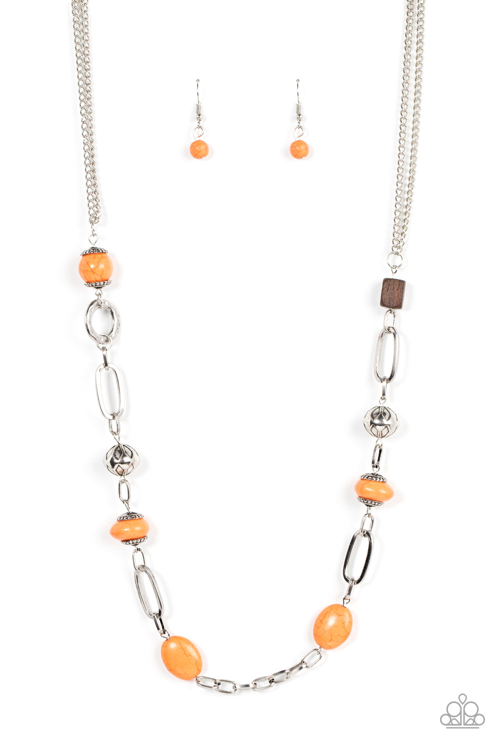 Barefoot Bohemian - Orange Long Necklace - Paparazzi