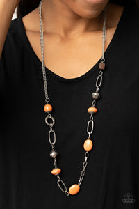 Barefoot Bohemian - Orange Long Necklace - Paparazzi