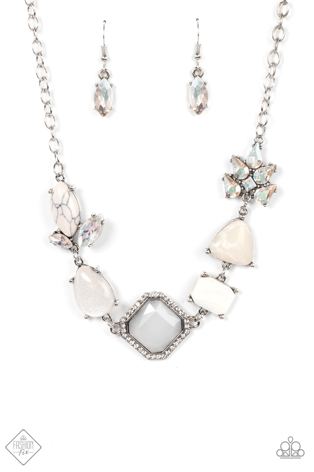 Eco Enchantment - White Necklace - Fashion Sunset Sightings Paparazzi - June 2022