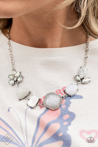 Eco Enchantment - White Necklace - Fashion Sunset Sightings Paparazzi - June 2022