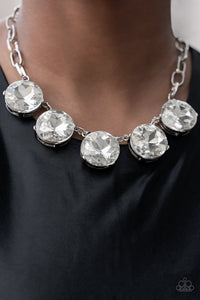 Paparazzi - Limelight Luxury - White Rhinestone Necklace