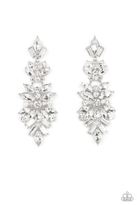 Frozen Fairytale - White Post Rhinestone Earrings - Paparazzi