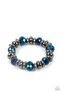 Power Pose - Blue Metallic Bracelet - LOP May 2022 - Paparazzi