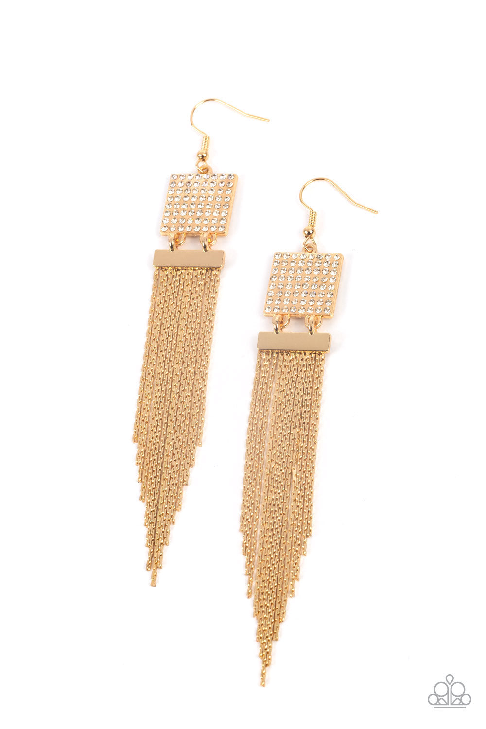 Dramatically Deco - Gold Tassel Earrings - LOP March 2022 - Paparazzi