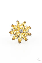 Load image into Gallery viewer, Paparazzi Am I Gleaming? Yellow Rhinestone Ring
