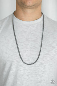 Paparazzi Killer Crossover Men's Black Chain Necklace