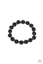 Load image into Gallery viewer, Paparazzi Luck Black Men&#39;s Stretch Bracelet Black Lava Beads
