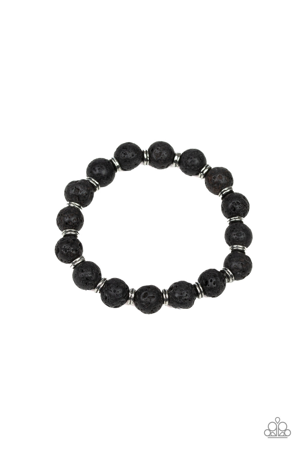 Paparazzi Luck Black Men's Stretch Bracelet Black Lava Beads