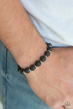 Load image into Gallery viewer, Paparazzi Luck Black Men&#39;s Stretch Bracelet Black Lava Beads
