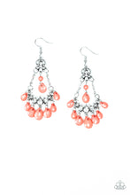 Load image into Gallery viewer, Paparazzi Malibu Sunset Coral Orange Chandelier Earrings
