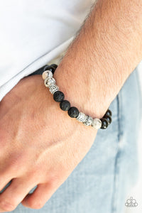 Mantra White Lava Rock Beads Bracelet