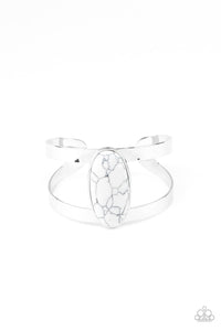 Paparazzi - Quarry Queen - White Stone Cuff Bracelet