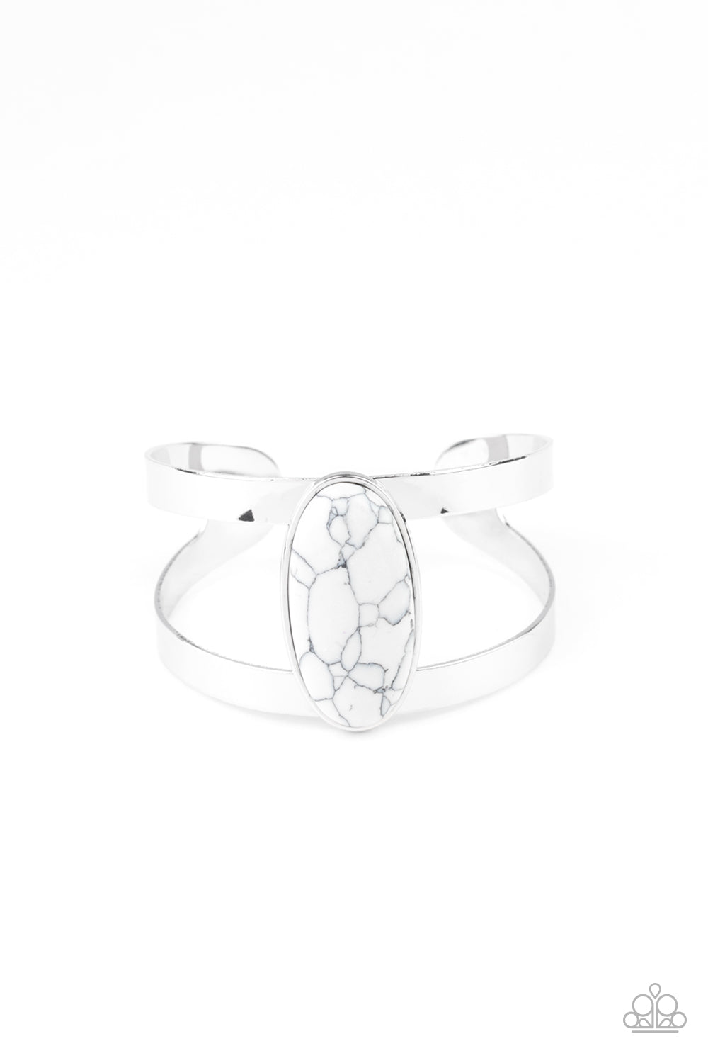 Paparazzi - Quarry Queen - White Stone Cuff Bracelet
