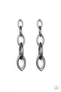 Paparazzi Street Spunk Black Chain Post Earrings