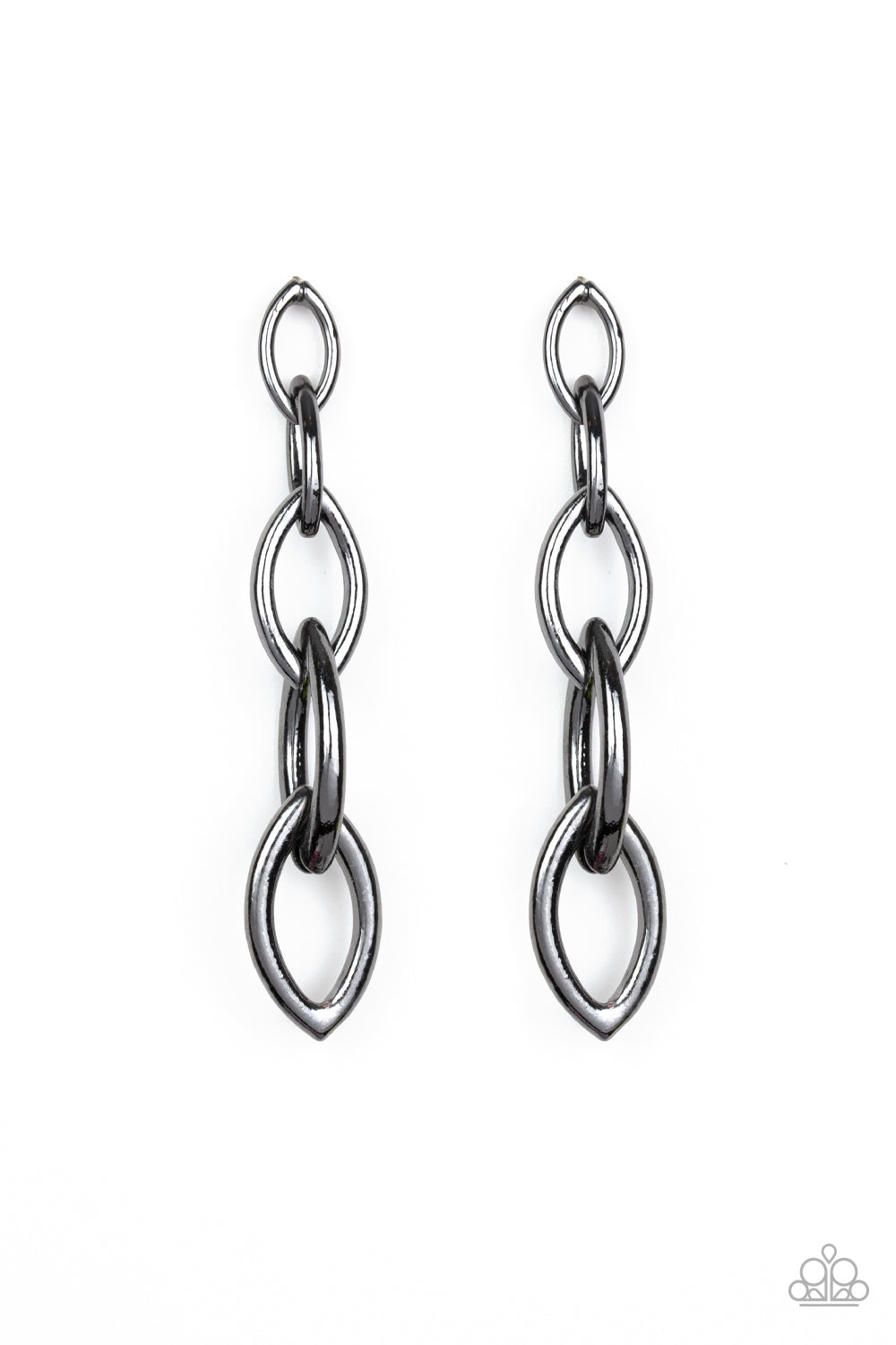 Paparazzi Street Spunk Black Chain Post Earrings