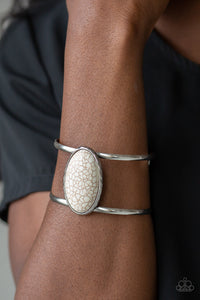 Paparazzi Desert Empress White Stone Cuff Bracelet