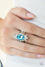 Load image into Gallery viewer, Paparazzi Icy Iron Blue Rhinestone Ring
