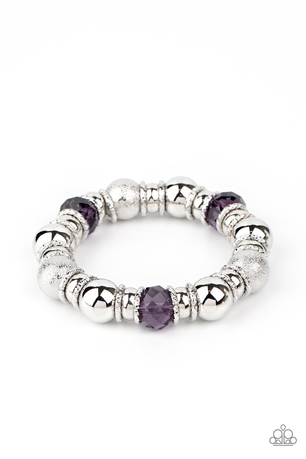 Paparazzi Take Your Best Shot Purple and Silver Bracelet