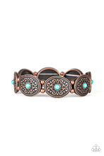 Load image into Gallery viewer, Paparazzi West Wishes Cooper and Turquoise Stretch Bracelet
