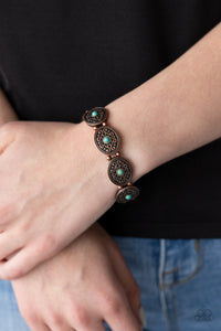 Paparazzi West Wishes Cooper and Turquoise Stretch Bracelet