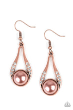 Load image into Gallery viewer, Paparazzi Headliner Over Heals Cooper Tear-Shaped Earrings with a Cooper Pearl
