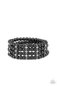 Paparazzi Stacked To the Top Black Stretch Bracelet