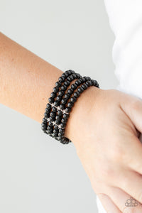 Paparazzi Stacked To the Top Black Stretch Bracelet