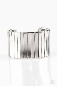 Paparazzi - Urban Uptrend - Wide Silver Cuff Bracelet